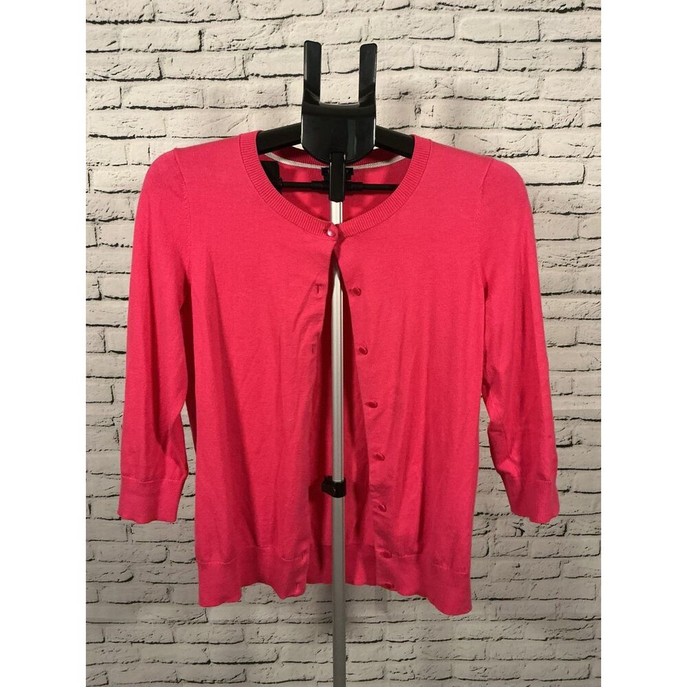 Talbots Pima Cotton Bright Pink Cardigan – Size M